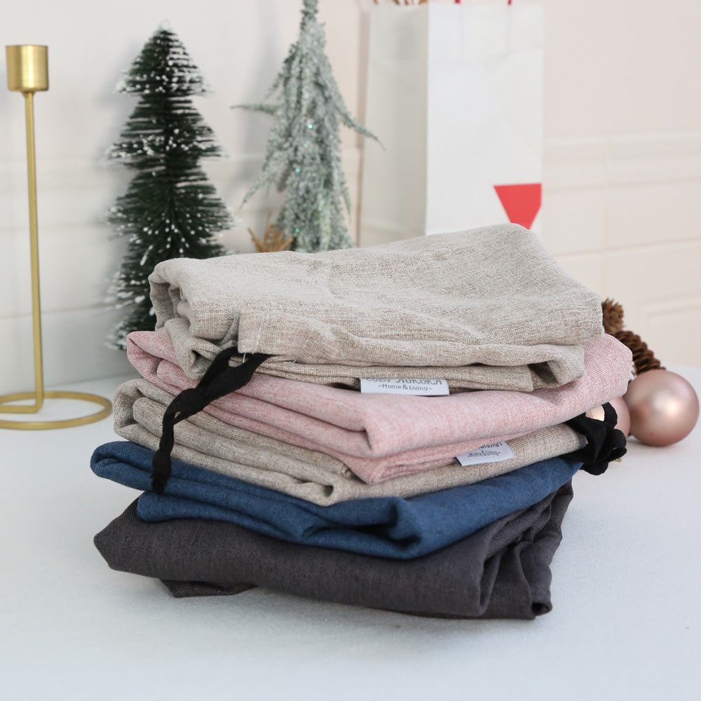 Cotton Linen Laundry Bag with Waterproof Coating – Drawstring Storage Sack