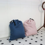 Cotton Linen Laundry Bag with Waterproof Coating – Drawstring Storage Sack