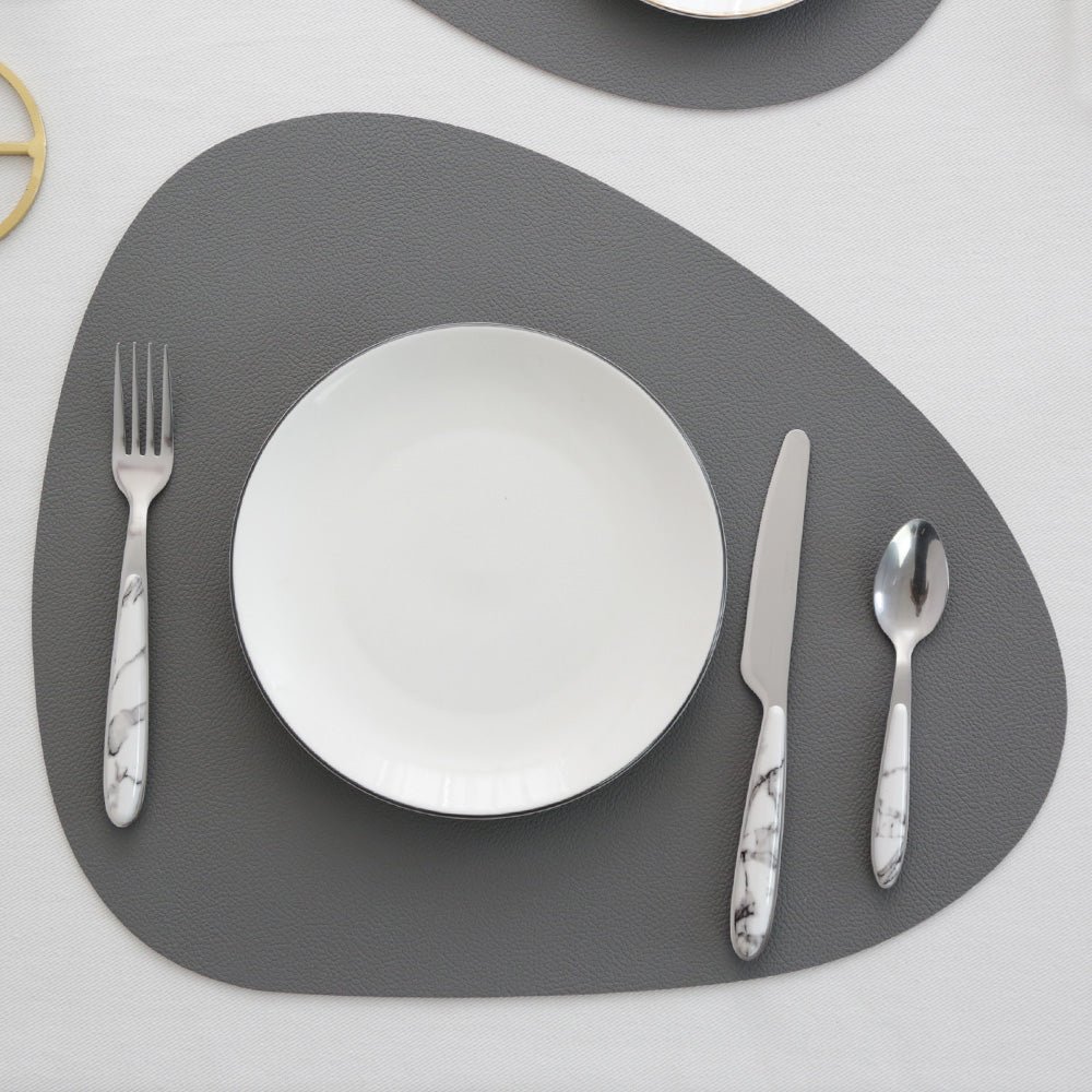 Triangle Faux Leather Placemats – Waterproof Wipe-Clean Set of 4