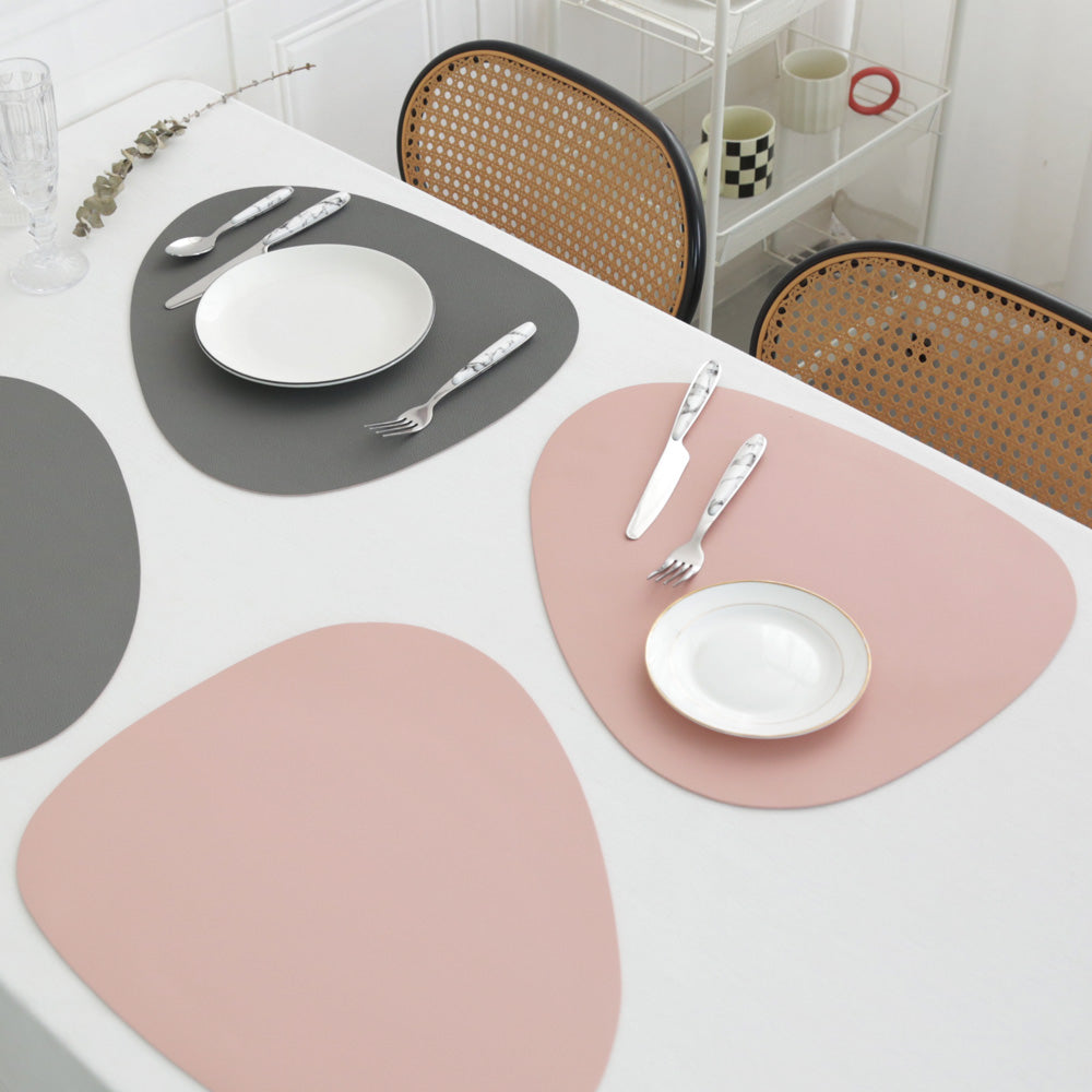Triangle Faux Leather Placemats – Waterproof Wipe-Clean Set of 4