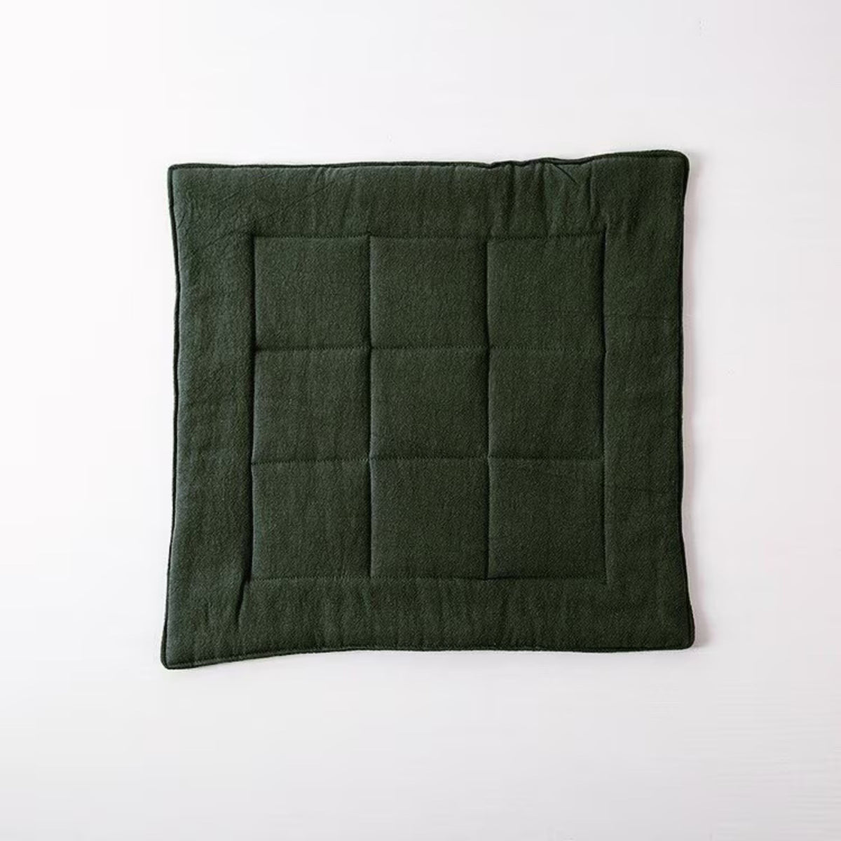 Natural Linen Chair Seat Pad with Ties