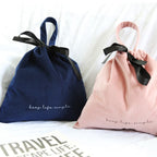 Velvet Drawstring Organiser Bag with Handle – “Keep Life Simple” Storage Pouch