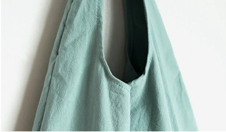 Adjustable Cotton Linen Shoulder Bag – Foldable Reusable Tote