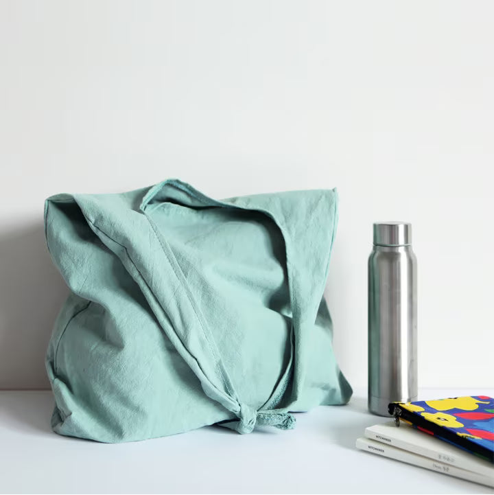 Adjustable Cotton Linen Shoulder Bag – Foldable Reusable Tote